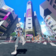 Rindo running down Shibuya streets.